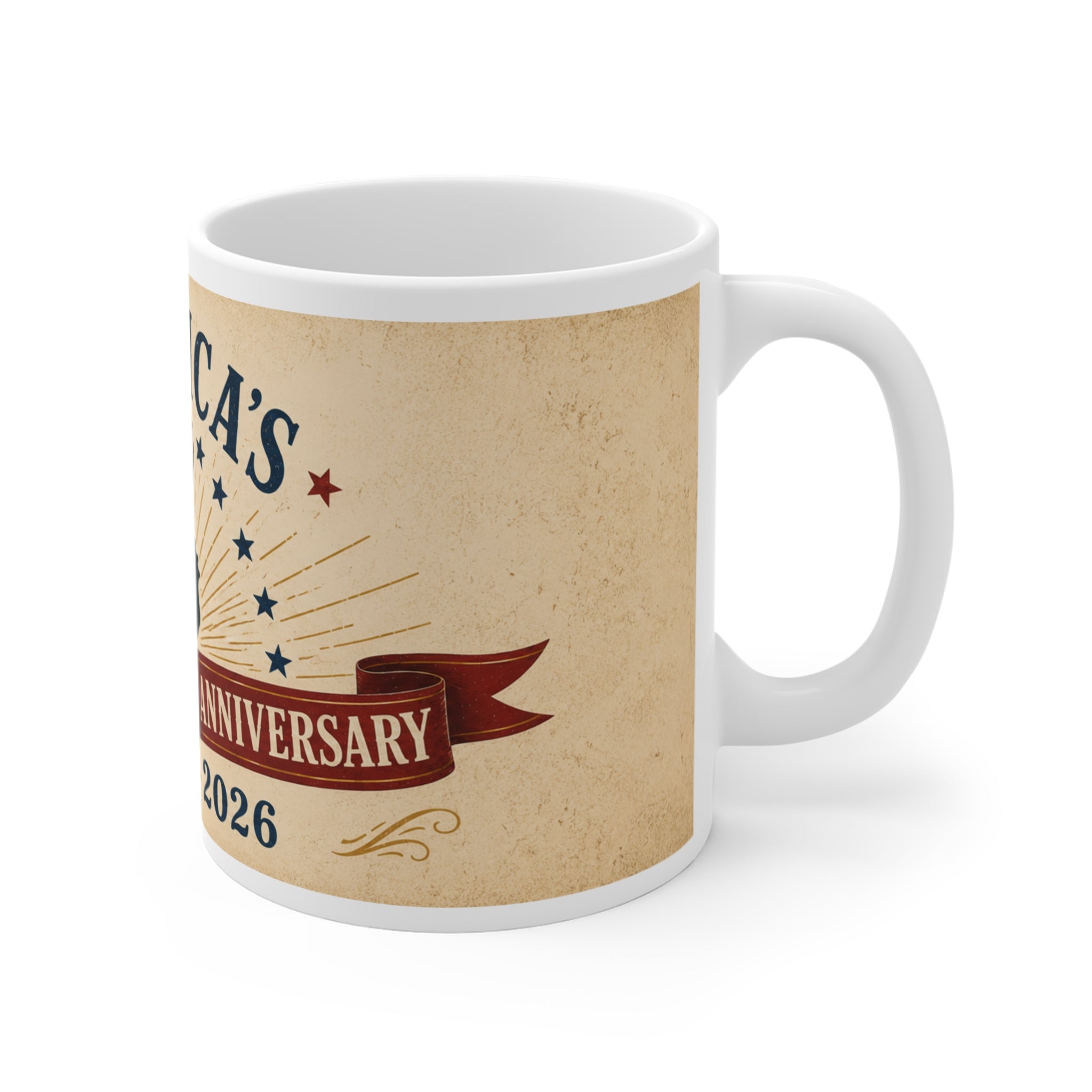 250th Anniversary America Mug — 1776–2026 Patriotic Liberty Torch Coffee Cup