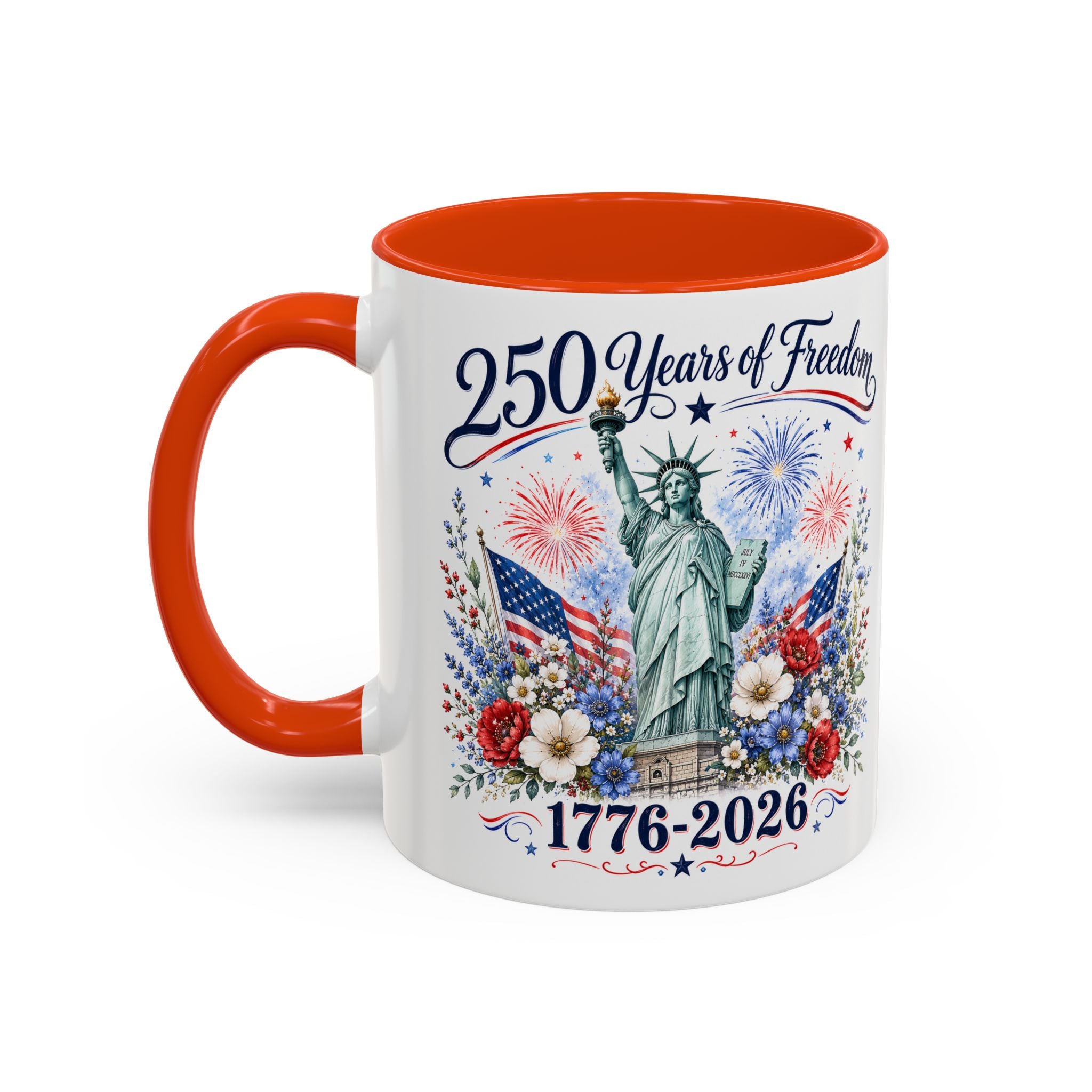 250 Years of Freedom Mug | Statue of Liberty Patriotic Coffee Mug | 1776–2026 America Anniversary Gift