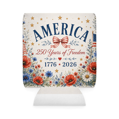 America 250 Can Cooler Sleeve — 1776–2026 Patriotic 250 Years of Freedom
