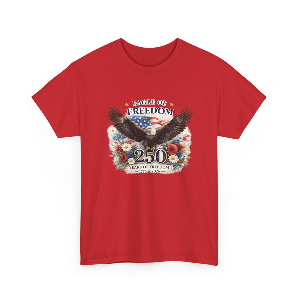 Eagle of Freedom 250 Years T-Shirt — Patriotic Bald Eagle Anniversary Tee