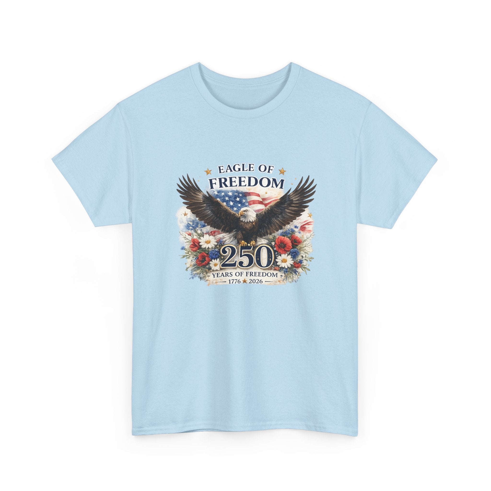 Eagle of Freedom 250 Years T-Shirt — Patriotic Bald Eagle Anniversary Tee