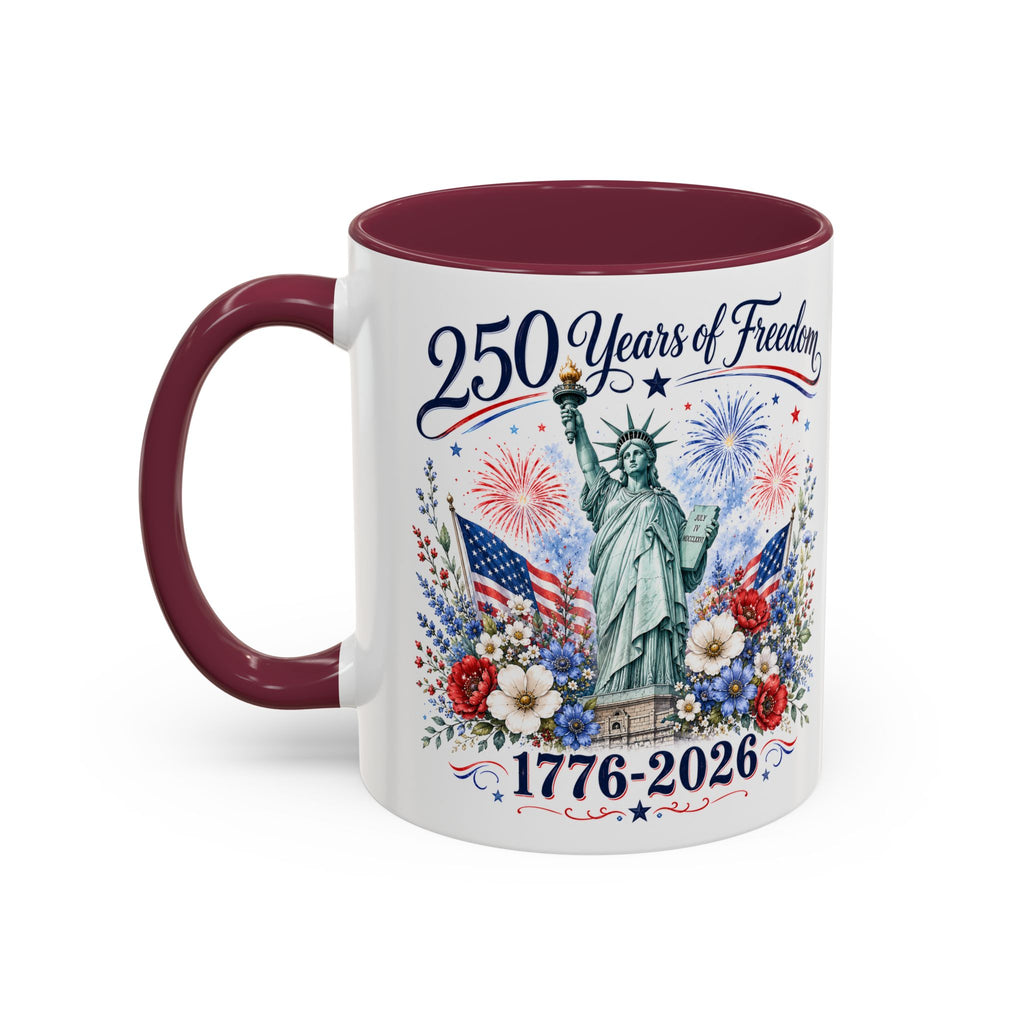 250 Years of Freedom Mug | Statue of Liberty Patriotic Coffee Mug | 1776–2026 America Anniversary Gift