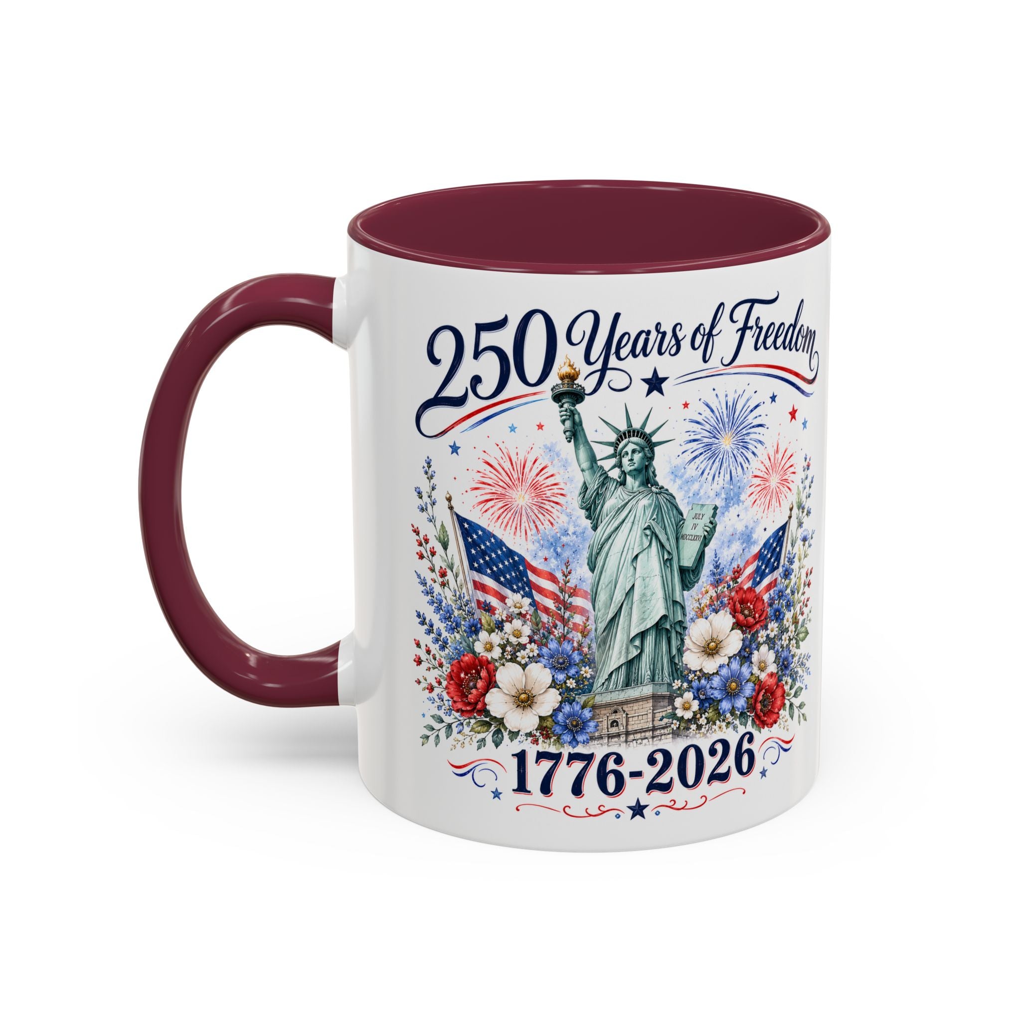 250 Years of Freedom Mug | Statue of Liberty Patriotic Coffee Mug | 1776–2026 America Anniversary Gift
