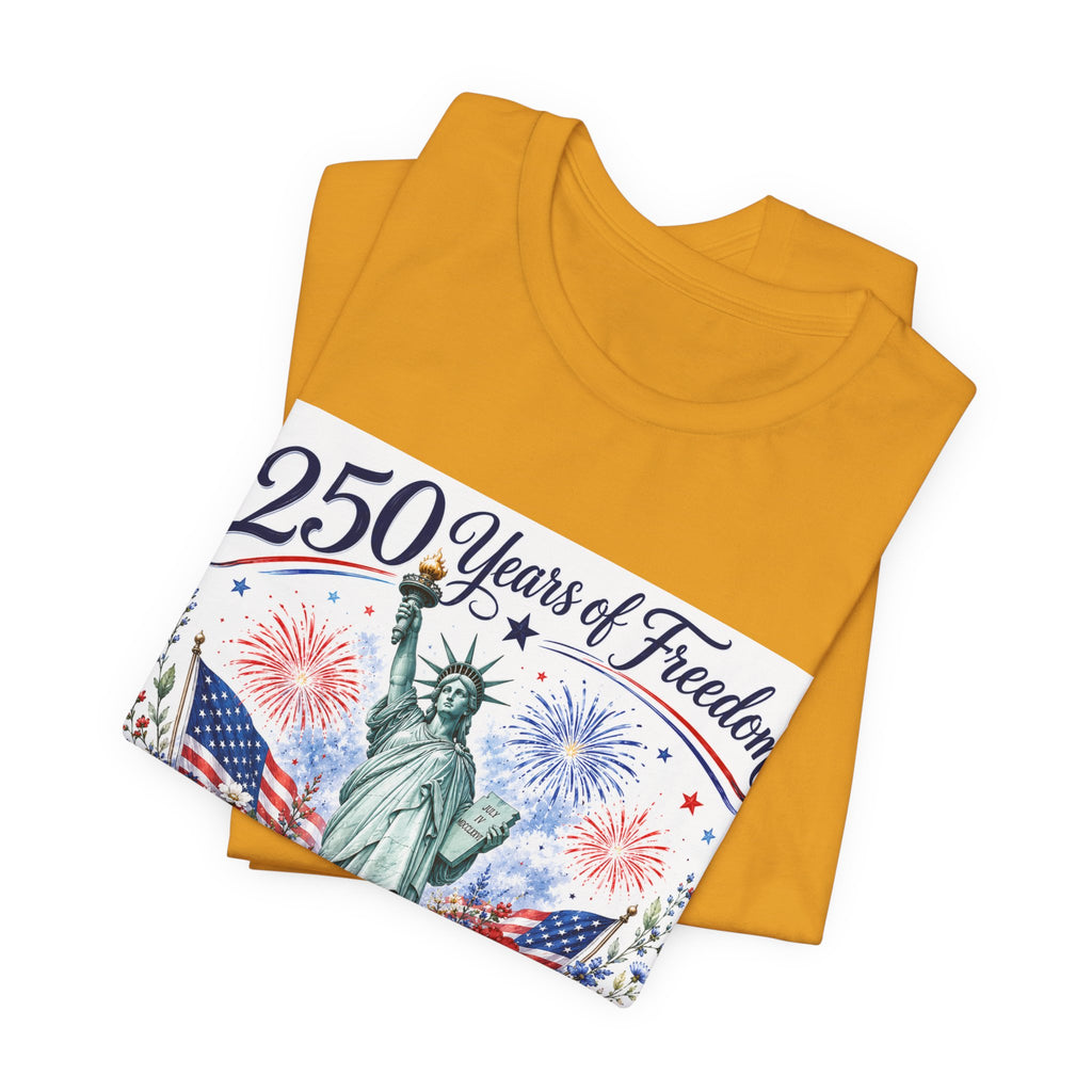 250 Years of Freedom – Lady Liberty Floral Patriotic T-Shirt