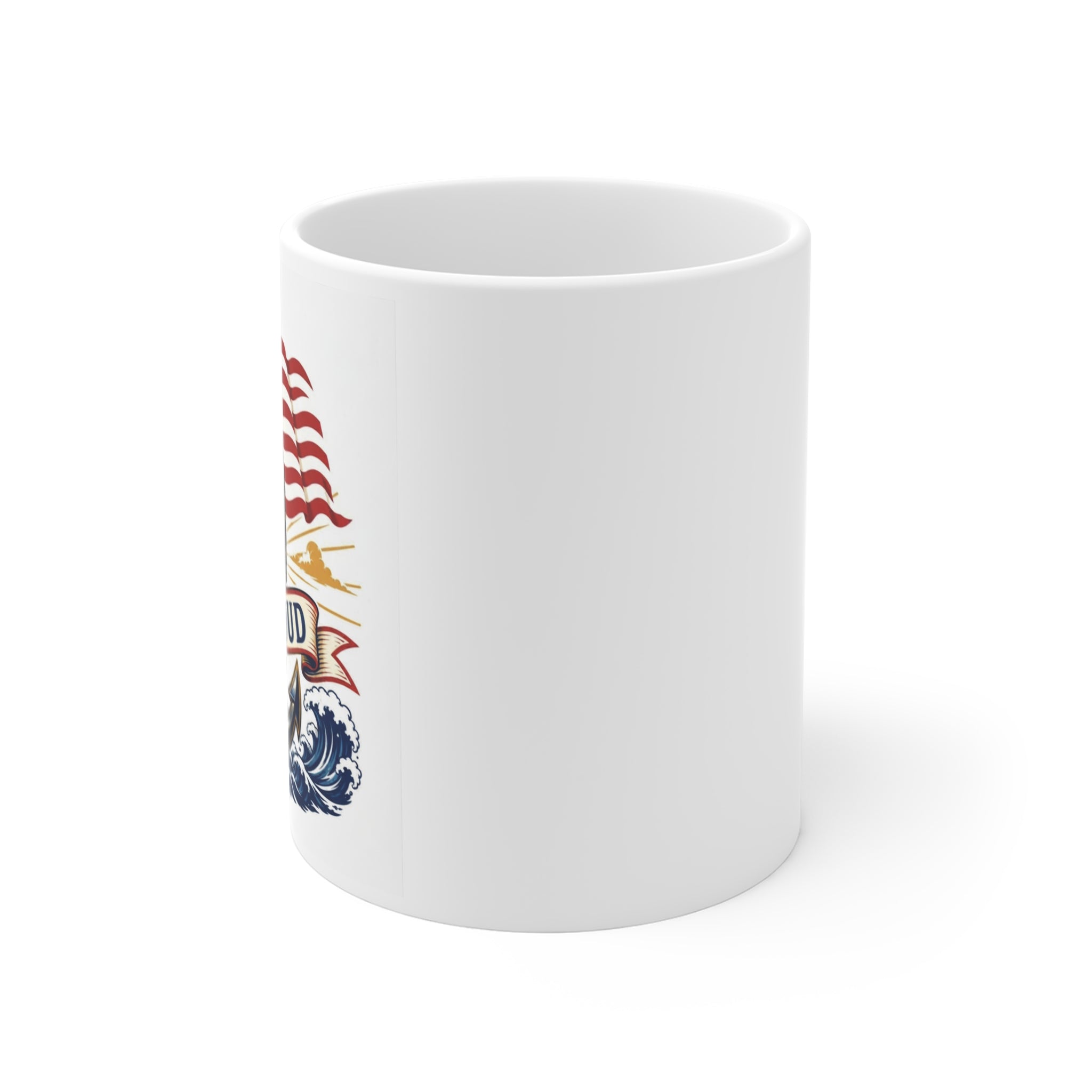 Patriotic American Flag Coffee Mug — Vintage Eagle 11oz