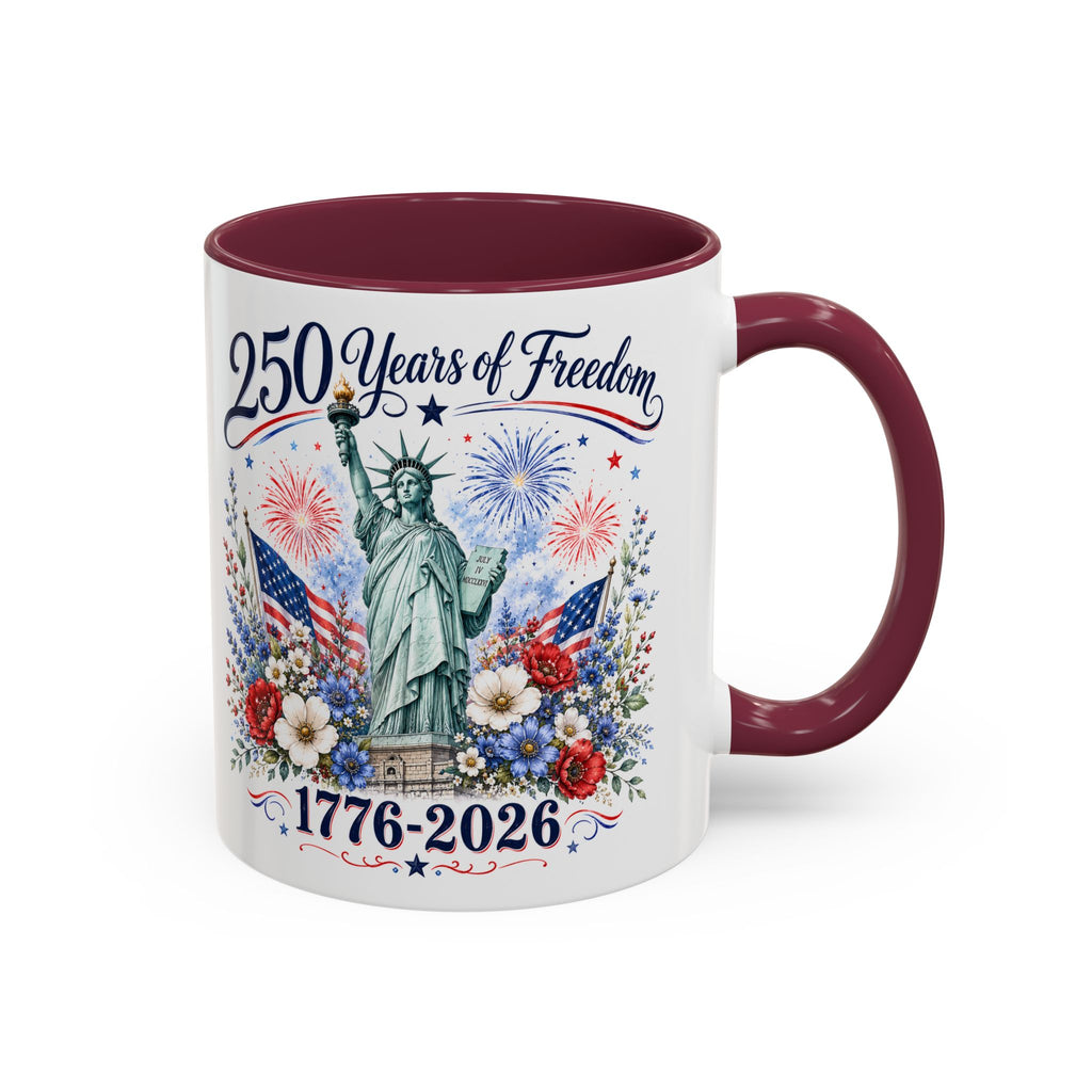 250 Years of Freedom Mug | Statue of Liberty Patriotic Coffee Mug | 1776–2026 America Anniversary Gift