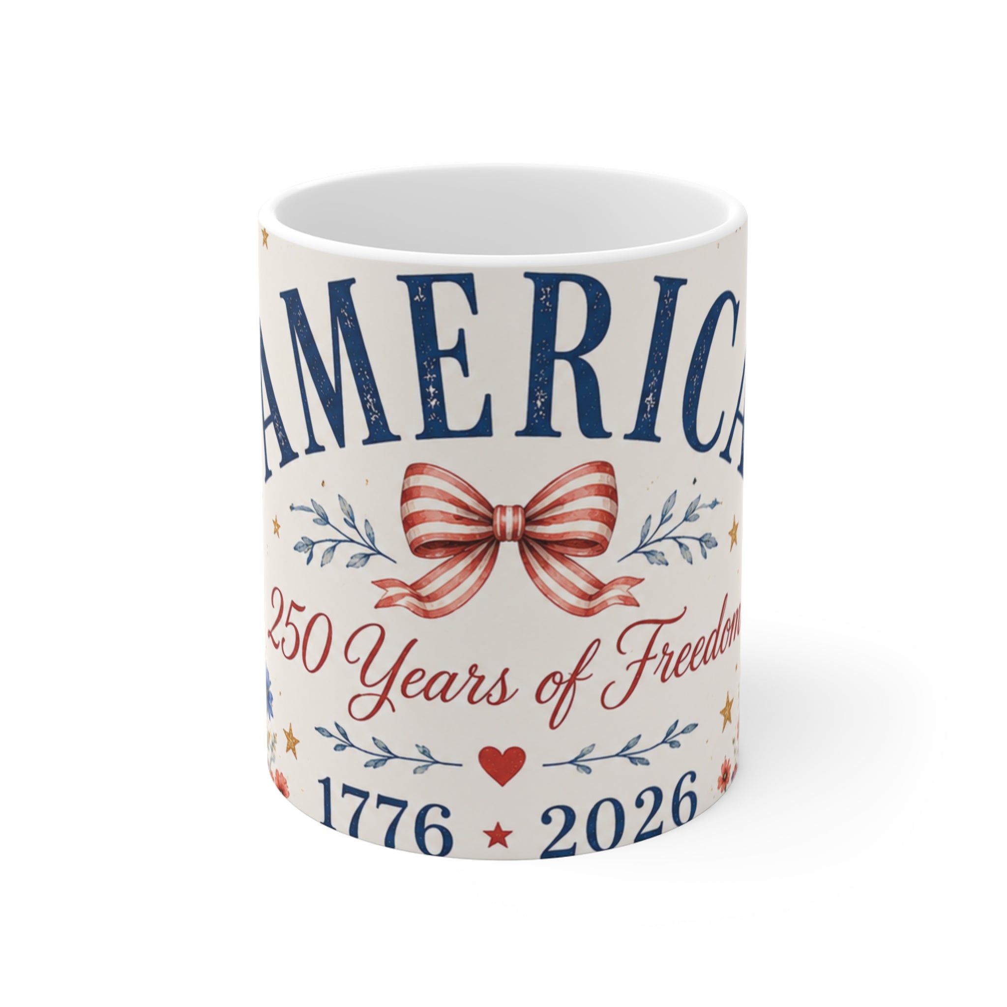 American 250 Years of Freedom 11oz Mug — Patriotic 1776–2026 Coffee Cup