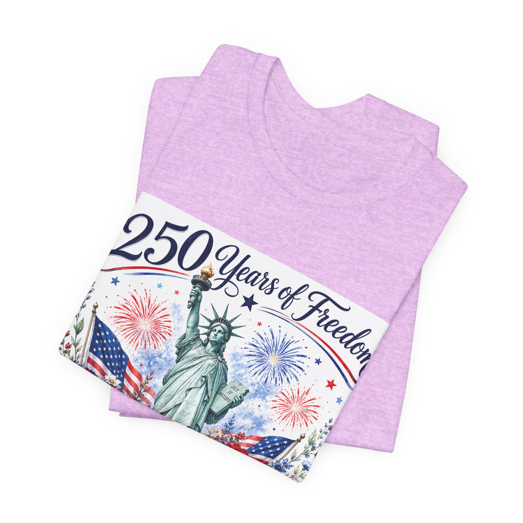 250 Years of Freedom – Lady Liberty Floral Patriotic T-Shirt