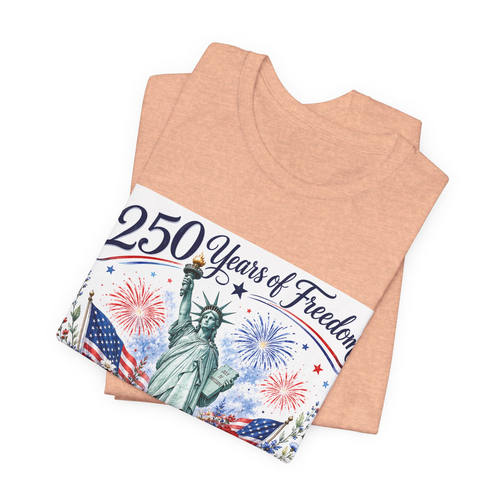 250 Years of Freedom – Lady Liberty Floral Patriotic T-Shirt