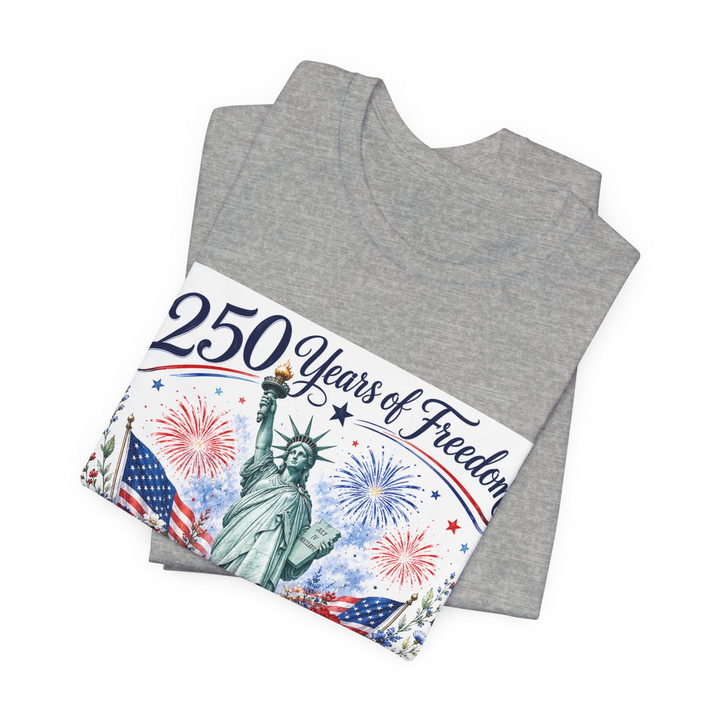 250 Years of Freedom – Lady Liberty Floral Patriotic T-Shirt