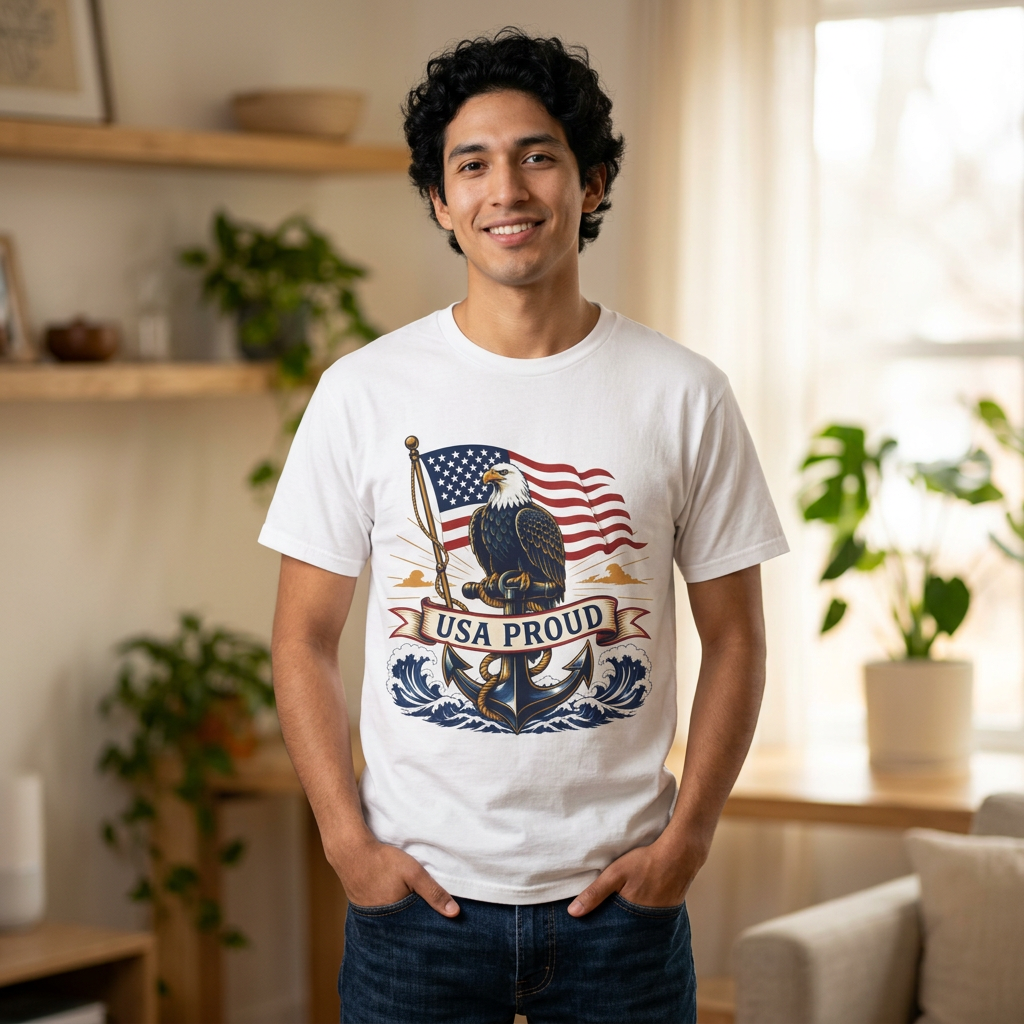 USA Proud Eagle T-Shirt — Patriotic American Flag Tee