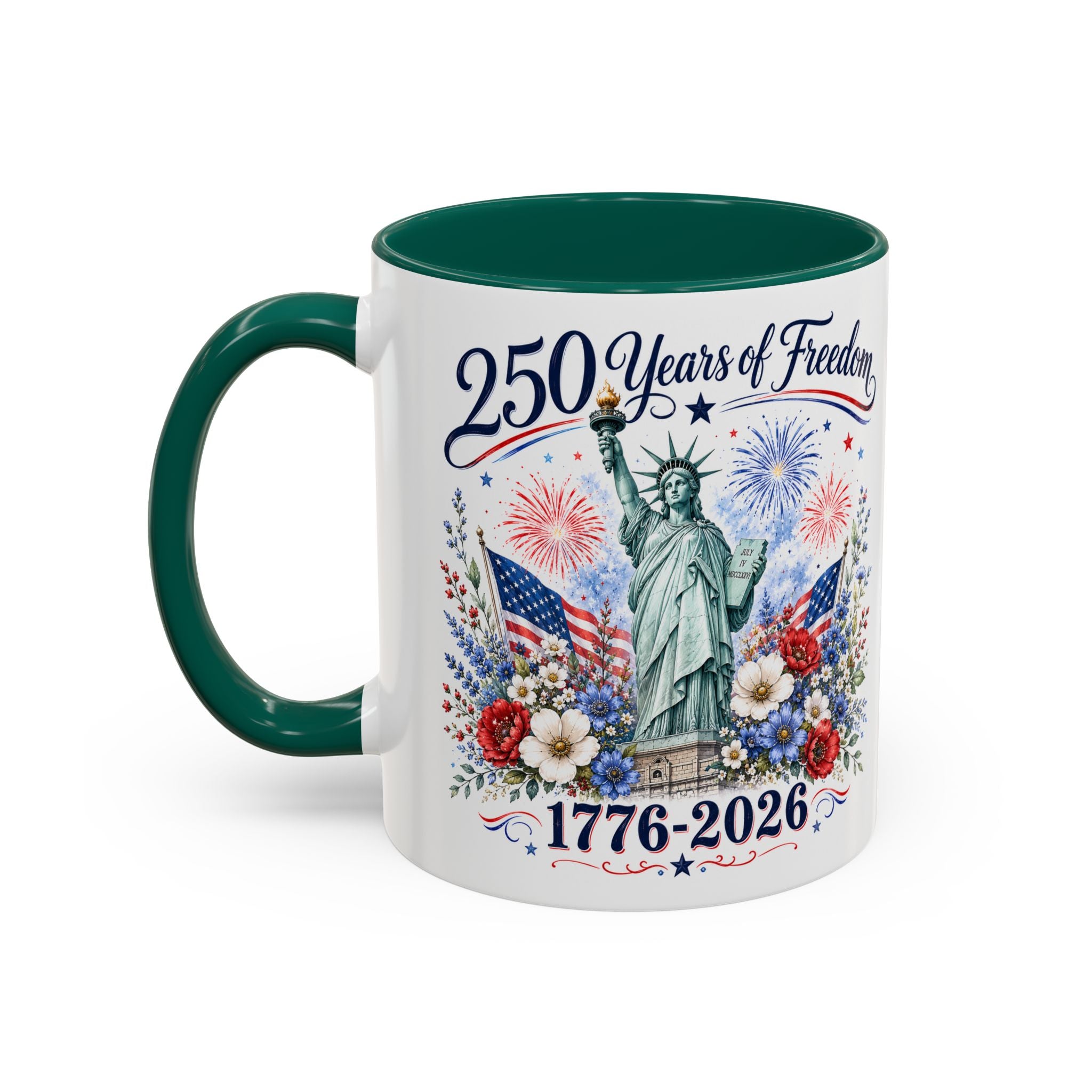 250 Years of Freedom Mug | Statue of Liberty Patriotic Coffee Mug | 1776–2026 America Anniversary Gift