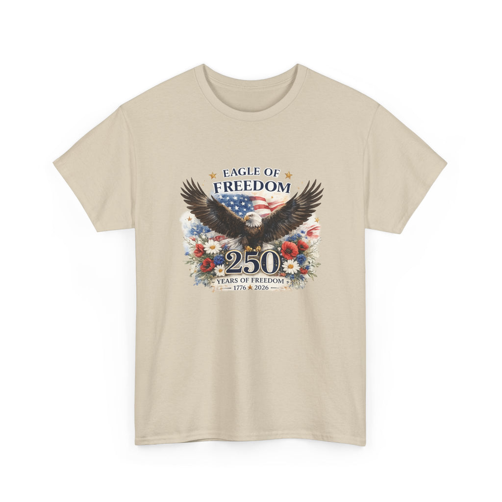 Eagle of Freedom 250 Years T-Shirt — Patriotic Bald Eagle Anniversary Tee