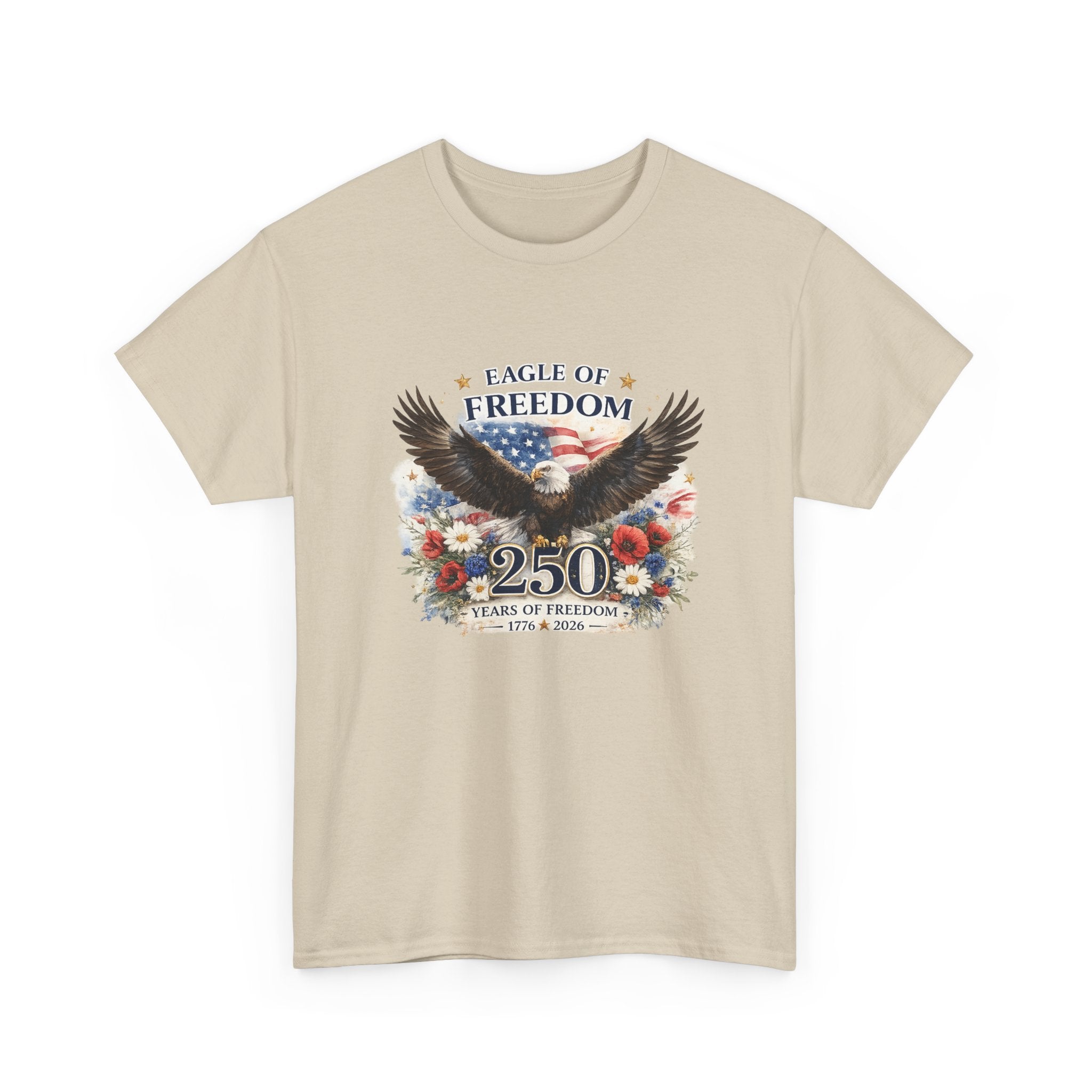 Eagle of Freedom 250 Years T-Shirt — Patriotic Bald Eagle Anniversary Tee