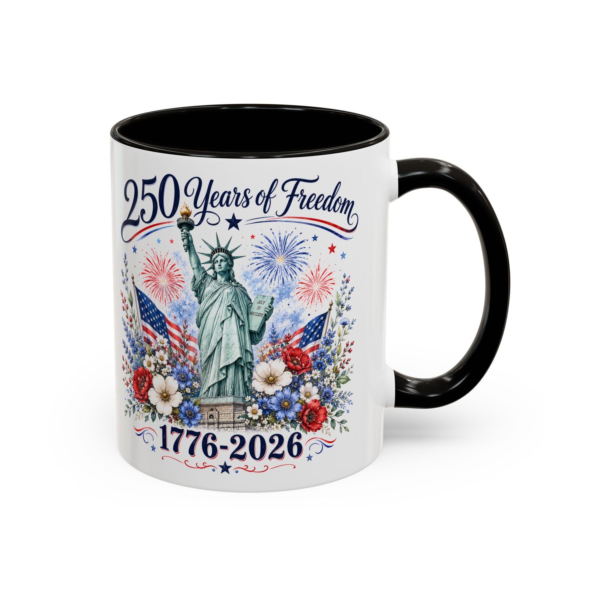 250 Years of Freedom Mug | Statue of Liberty Patriotic Coffee Mug | 1776–2026 America Anniversary Gift
