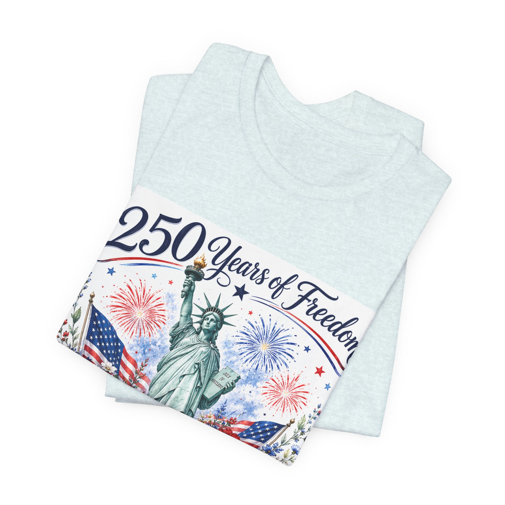 250 Years of Freedom – Lady Liberty Floral Patriotic T-Shirt
