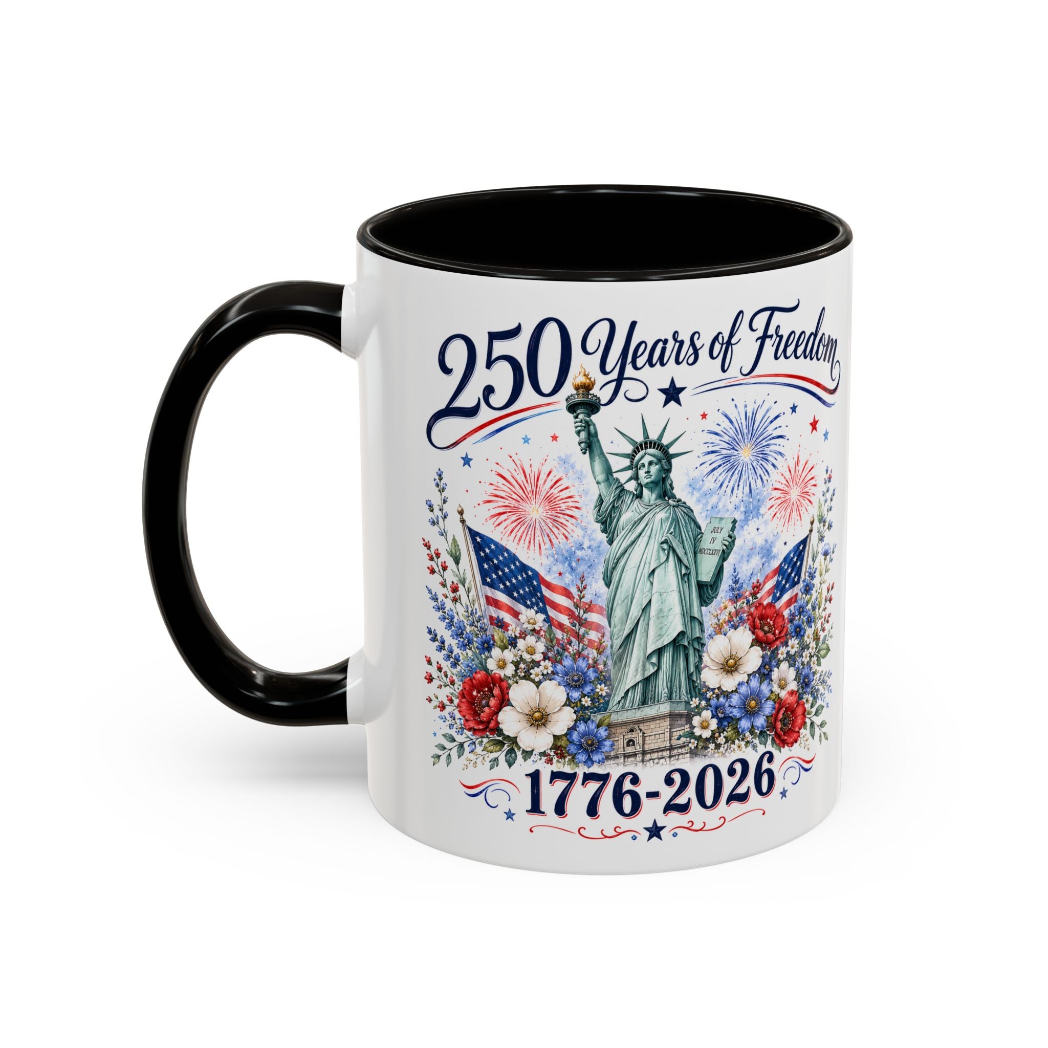 250 Years of Freedom Mug | Statue of Liberty Patriotic Coffee Mug | 1776–2026 America Anniversary Gift