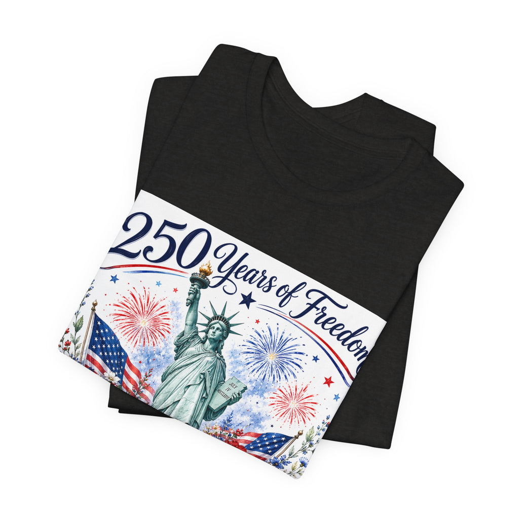 250 Years of Freedom – Lady Liberty Floral Patriotic T-Shirt