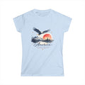 America 250 Years of Freedom Women's Patriotic T-Shirt | Watercolor Eagle & Mountain Landscape | 1776–2026
