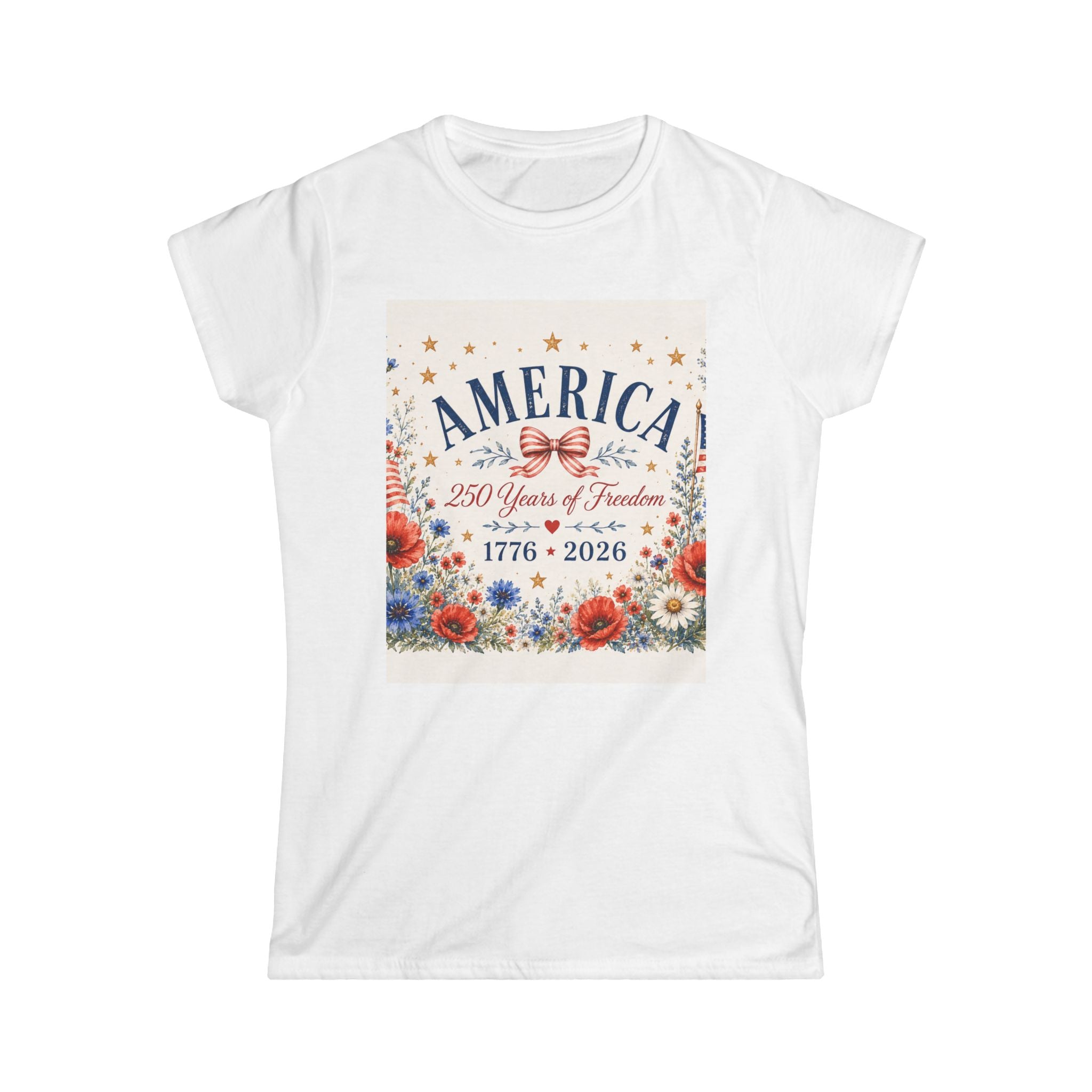 America 250th Anniversary Tee — 1776-2026 Patriotic Floral Women’s T-Shirt