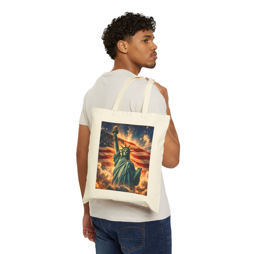 Liberty Illuminated---250th Anniversary Patriotic  American Canvas Tote