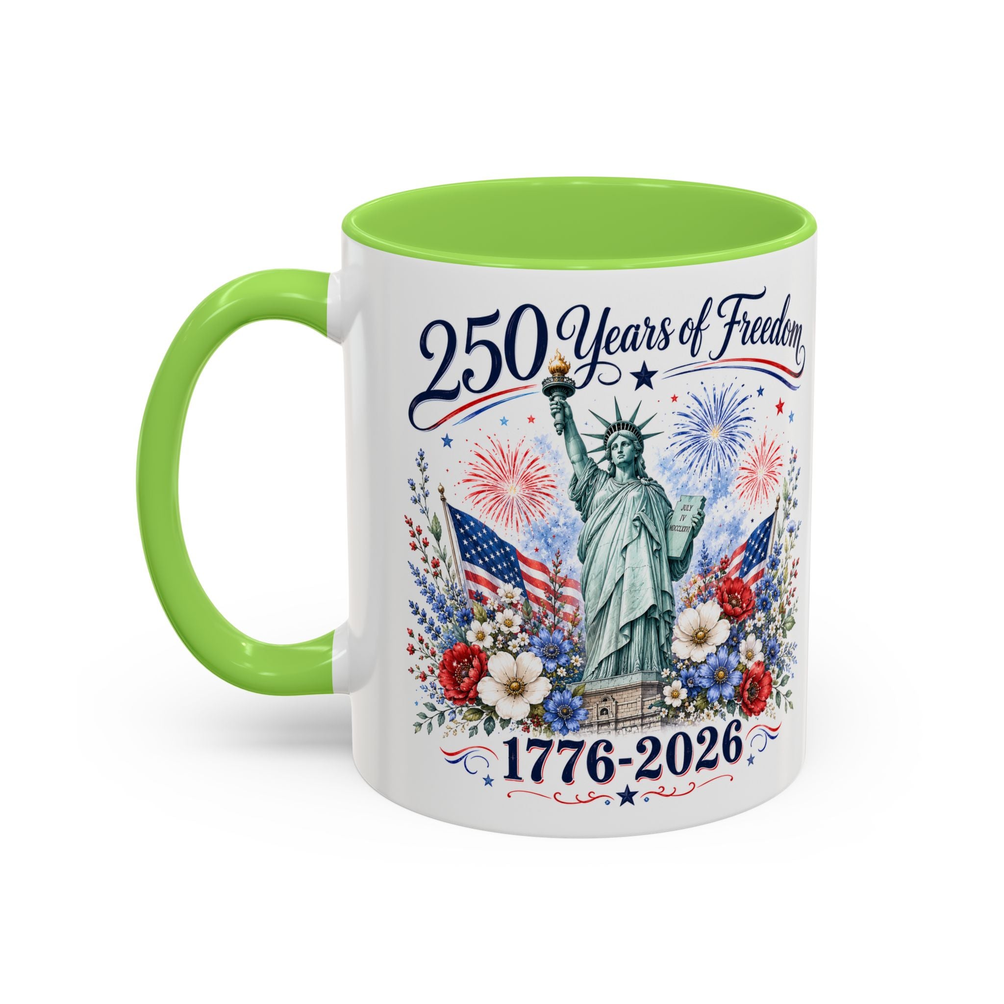 250 Years of Freedom Mug | Statue of Liberty Patriotic Coffee Mug | 1776–2026 America Anniversary Gift