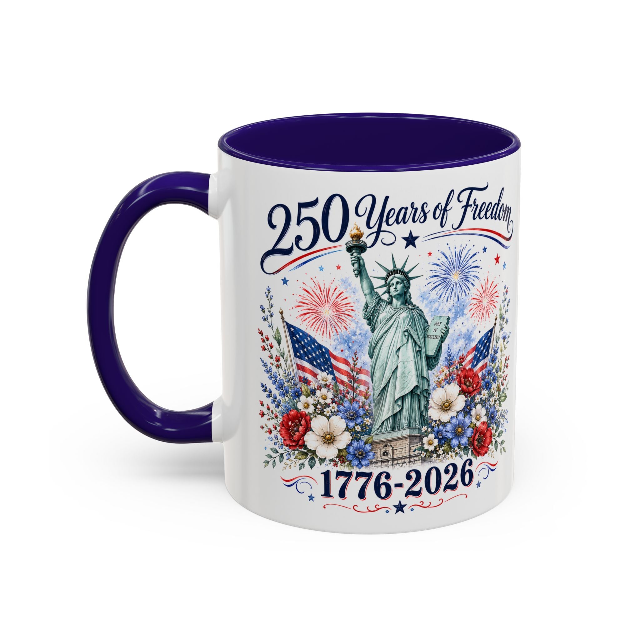 250 Years of Freedom Mug | Statue of Liberty Patriotic Coffee Mug | 1776–2026 America Anniversary Gift