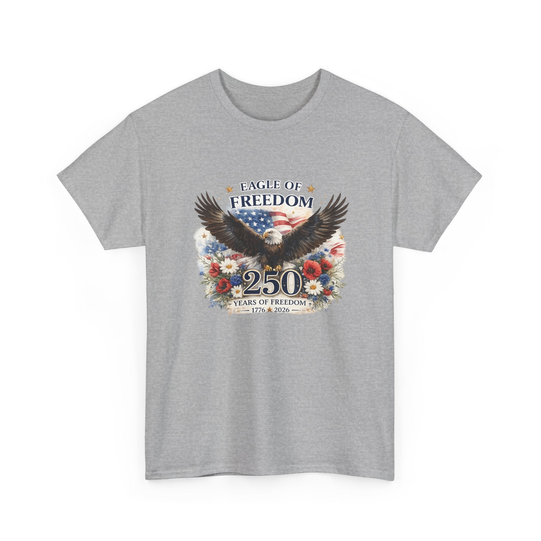 Eagle of Freedom 250 Years T-Shirt — Patriotic Bald Eagle Anniversary Tee