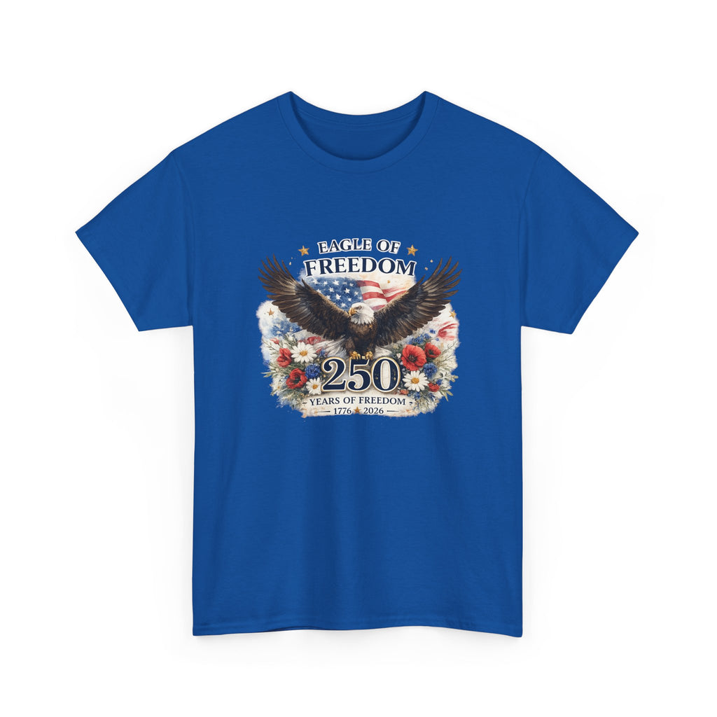 Eagle of Freedom 250 Years T-Shirt — Patriotic Bald Eagle Anniversary Tee