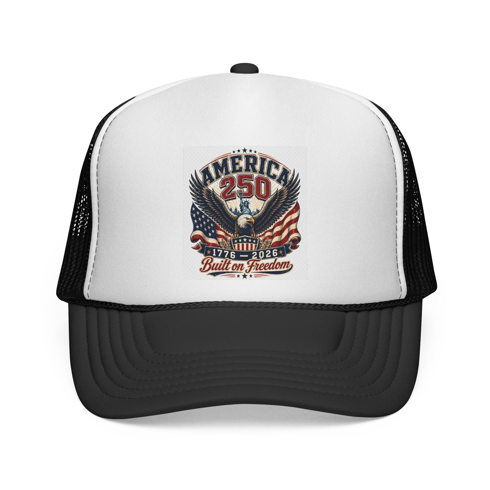 American 250 Built on Freedom Trucker Hat-----Patriotic Eagle 1776-2026