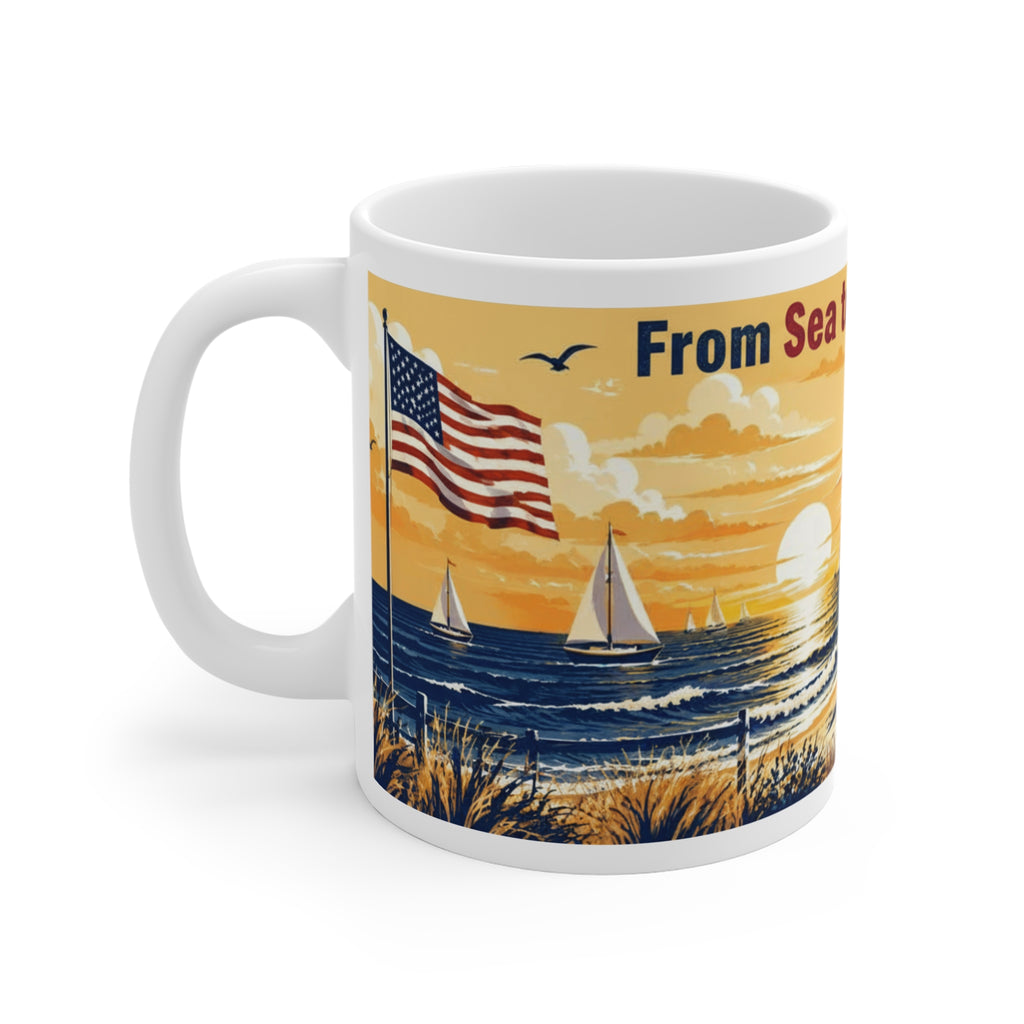 Coastal Sunrise Mug — "From Sea to Shining Sea" Scenic 11oz Coffee Cup