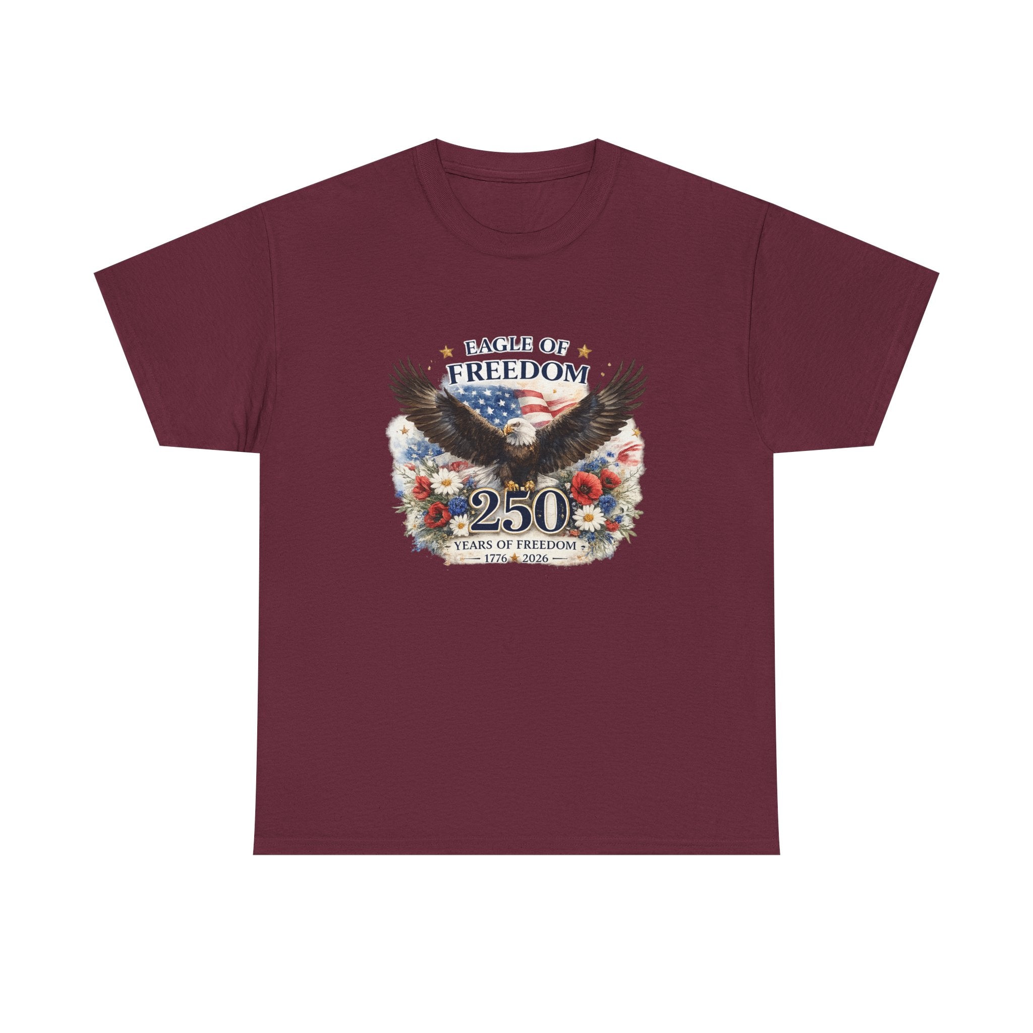 Eagle of Freedom 250 Years T-Shirt — Patriotic Bald Eagle Anniversary Tee