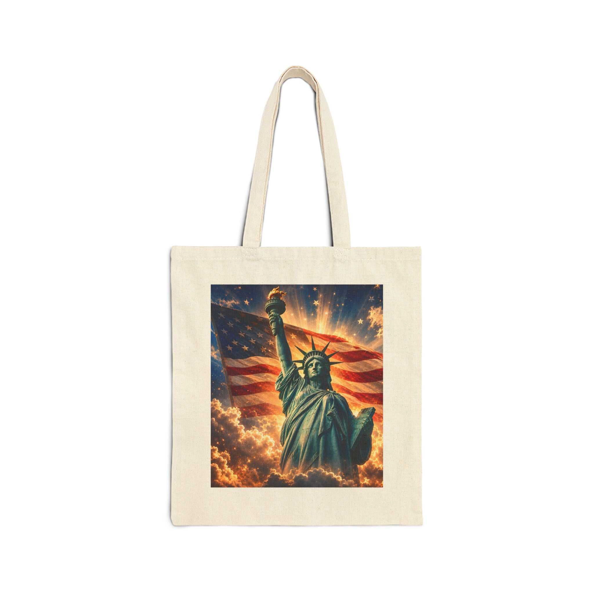 Liberty Illuminated---250th Anniversary Patriotic  American Canvas Tote