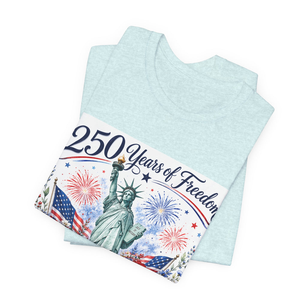 250 Years of Freedom – Lady Liberty Floral Patriotic T-Shirt