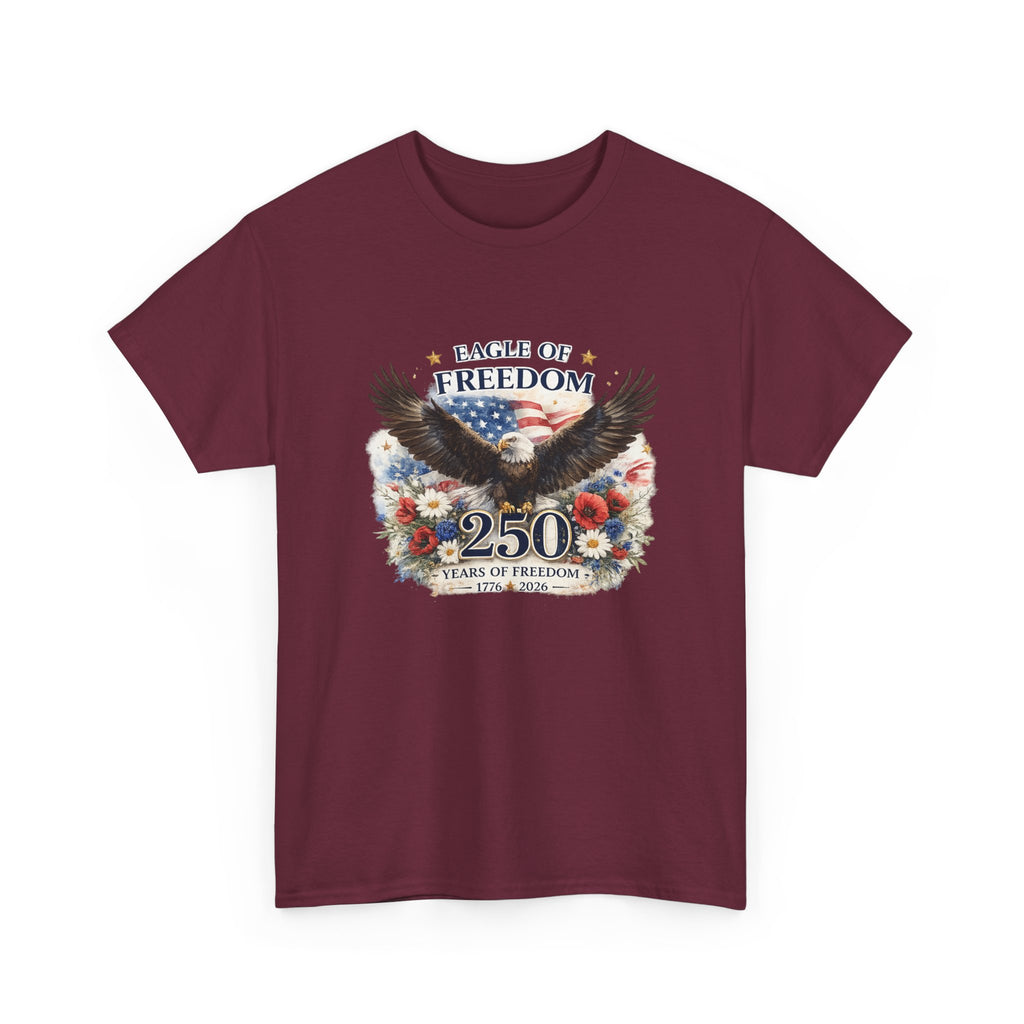 Eagle of Freedom 250 Years T-Shirt — Patriotic Bald Eagle Anniversary Tee