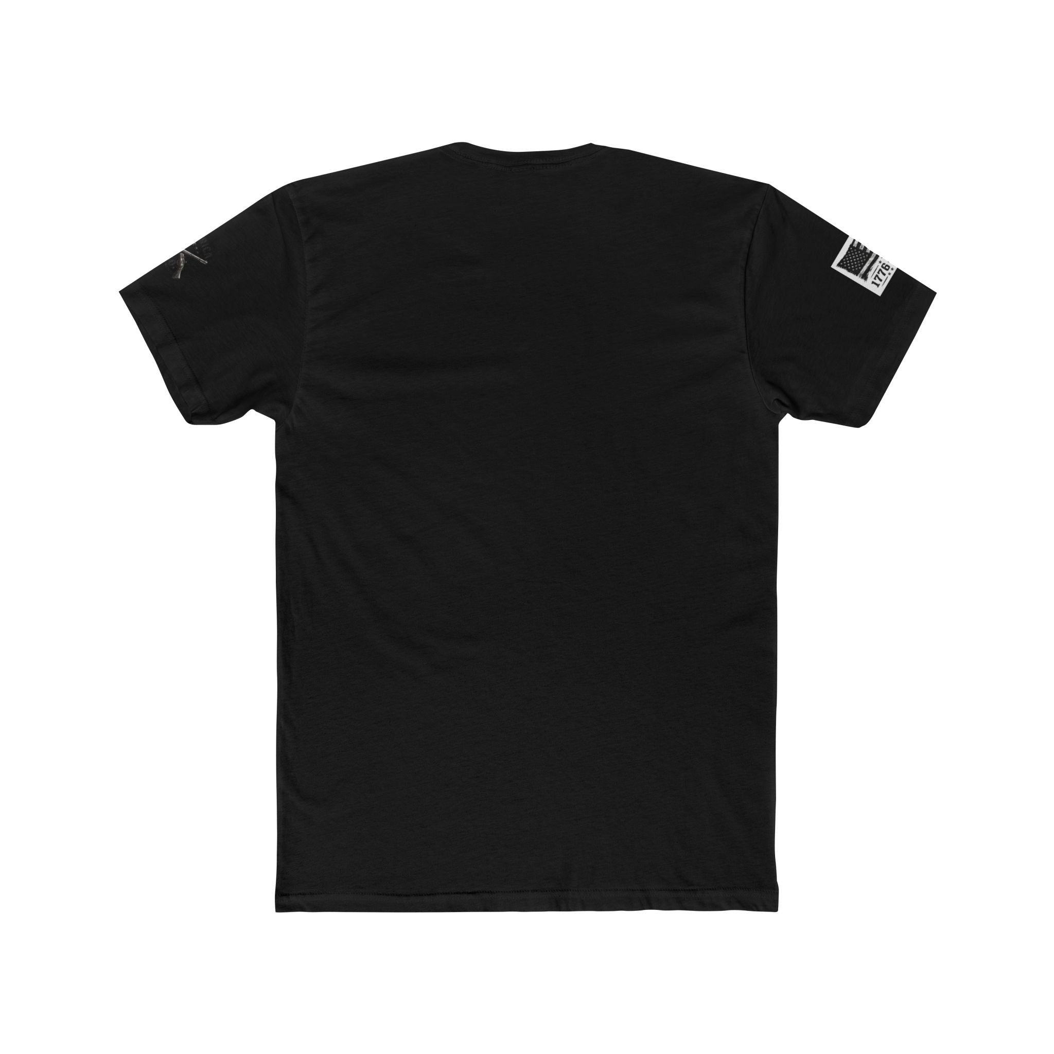 American Grit – Tattered Flag Patriotic T-Shirt | Black Tee with Sleeve Detail | 250th Anniversary