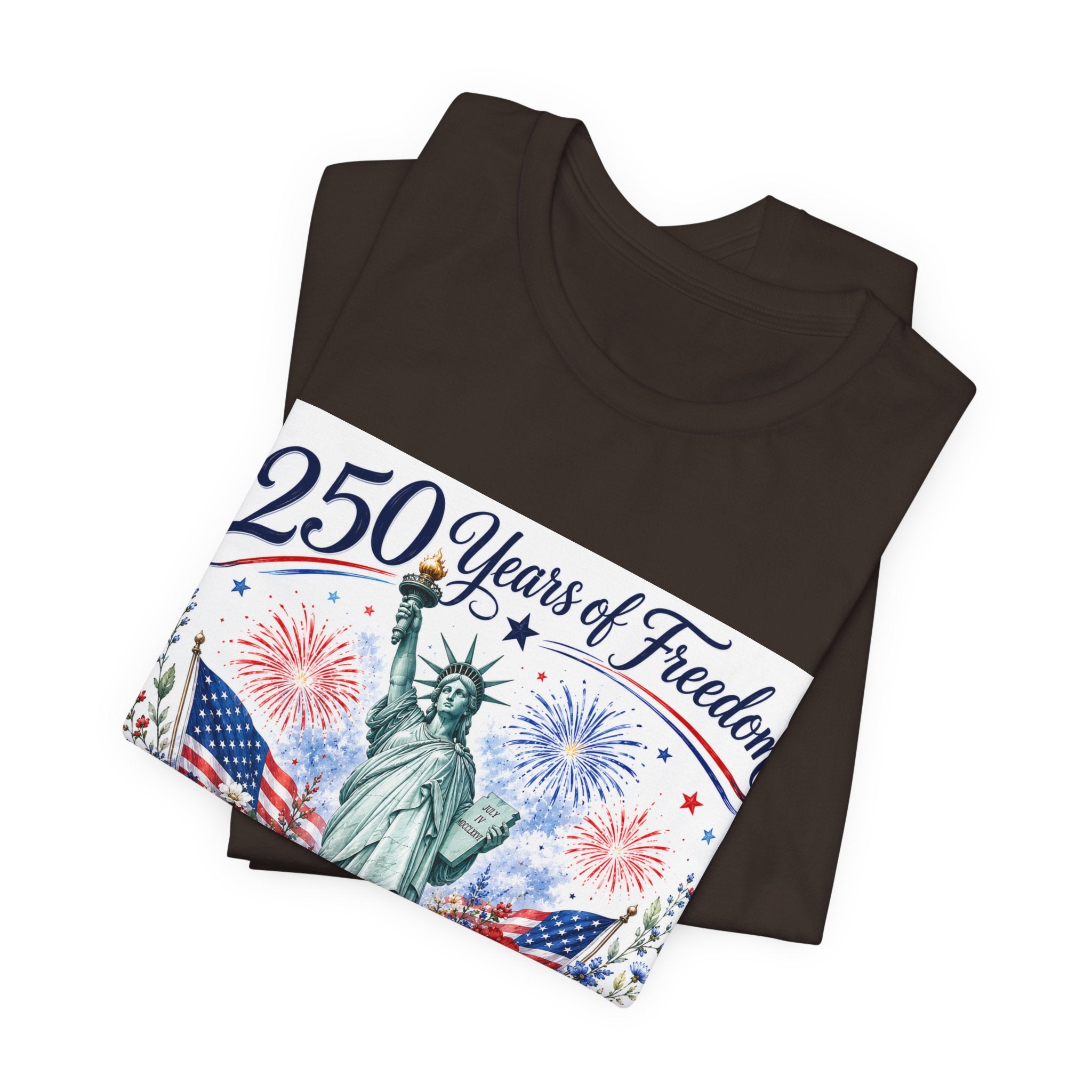 250 Years of Freedom – Lady Liberty Floral Patriotic T-Shirt