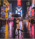 CanvaRomantic Couple in Rainy Times Square at Night – Neon Lights NYC Street Photographys | Va's Creative Haven