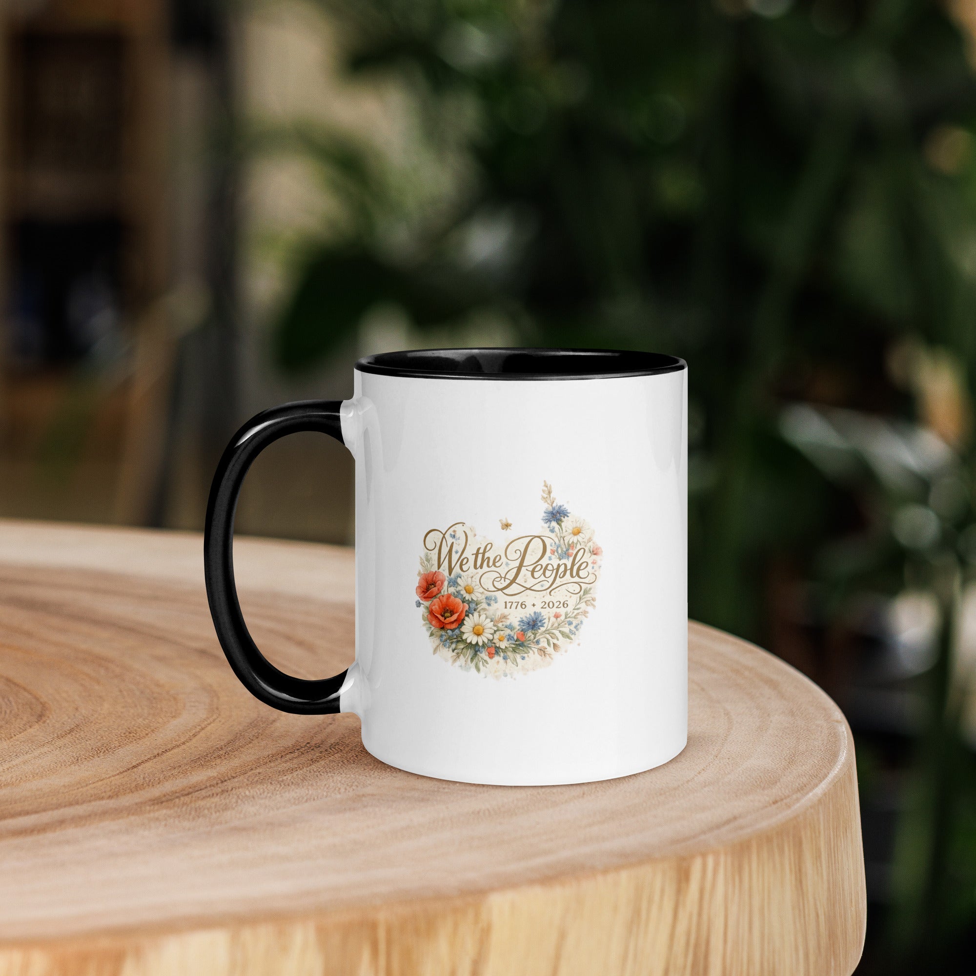 We the People White ceramic with black interior | Va's Creative Haven