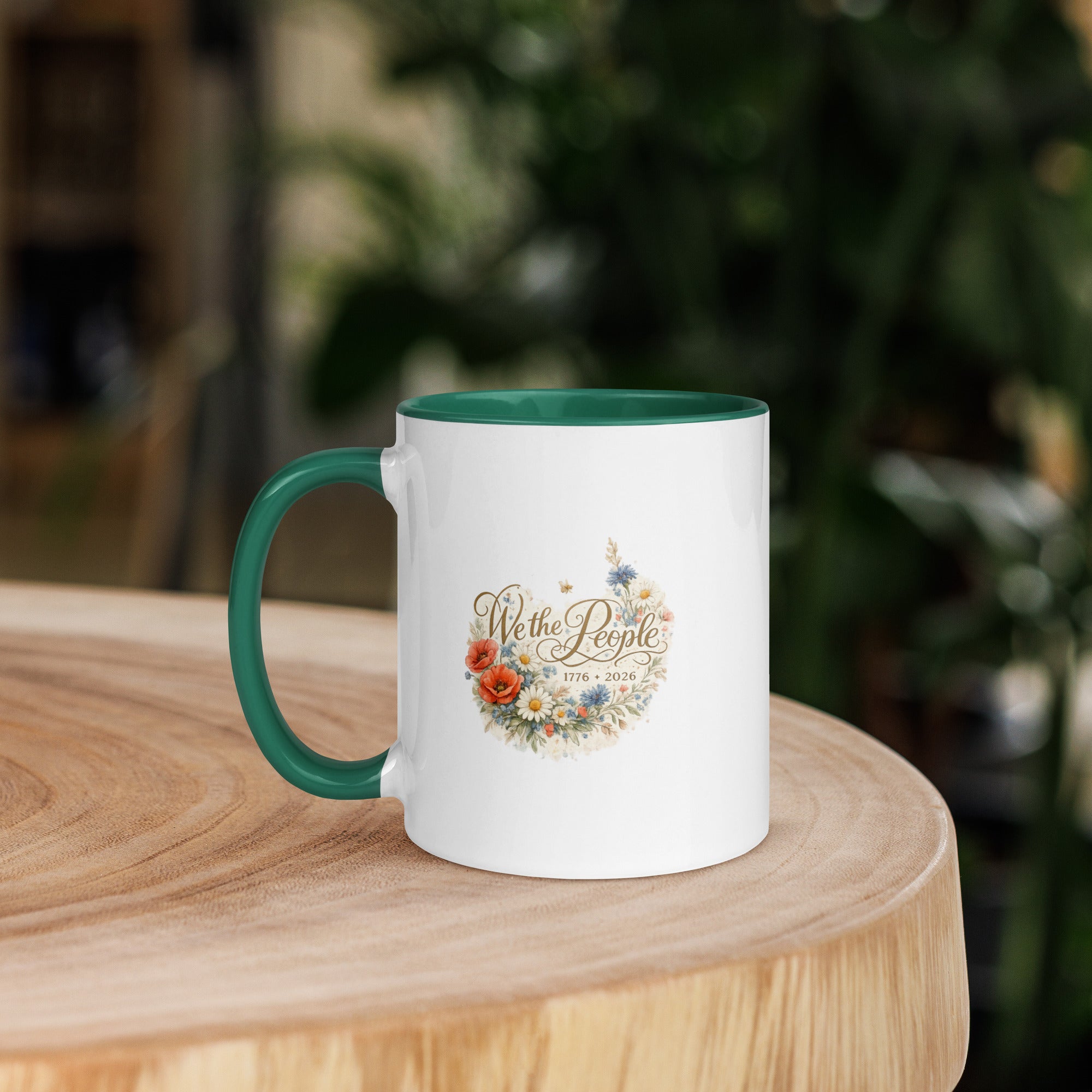 We the People White ceramic with black interior | Va's Creative Haven