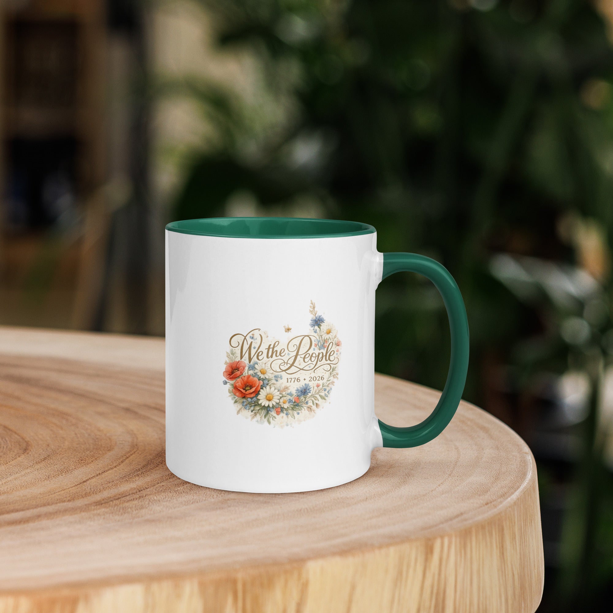 We the People White ceramic with black interior | Va's Creative Haven